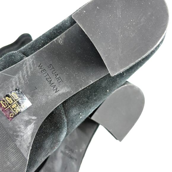 Stuart Weitzman Yulianna Ankle Boots 7 Black Suede Bootie NWOT Heel - Picture 9 of 9